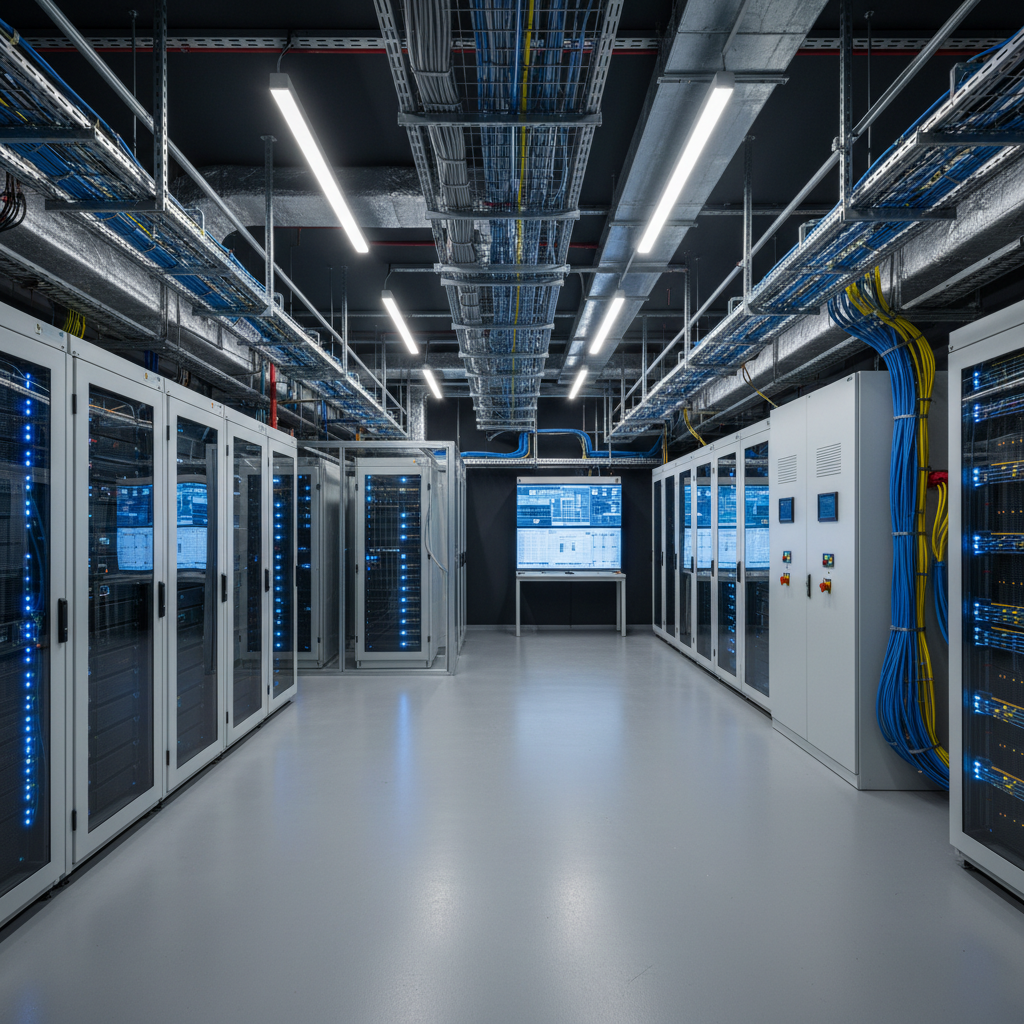 Building control room and MEP services infrastructure — illustrating Casambi BMS integration architecture